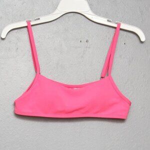 SHEIN pink ribbed swim top
